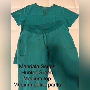 Mandala Scrubs Hunter Green Pants